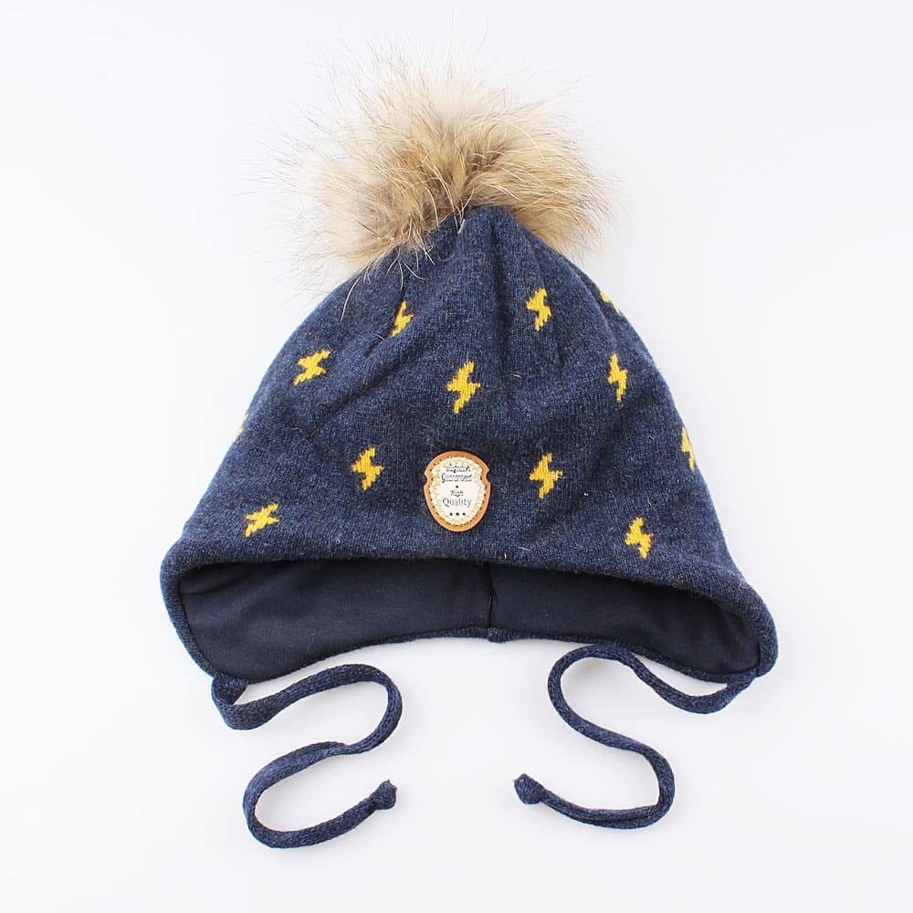 07711149-40 Теплая шапка для мальчика, темно-синяя, все фото 1