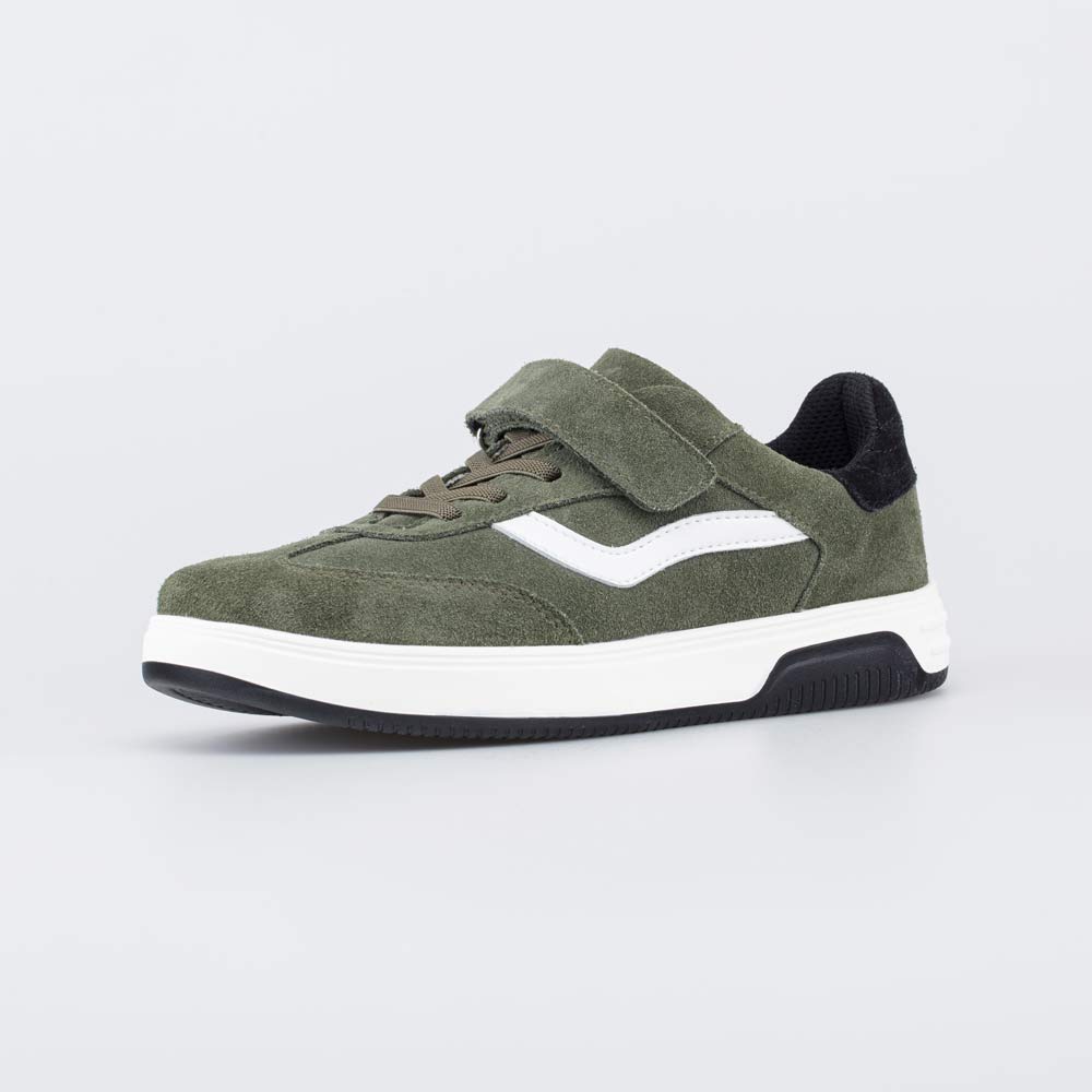 532363-11 Велюровые кеды для мальчика оливковые, все фото 1