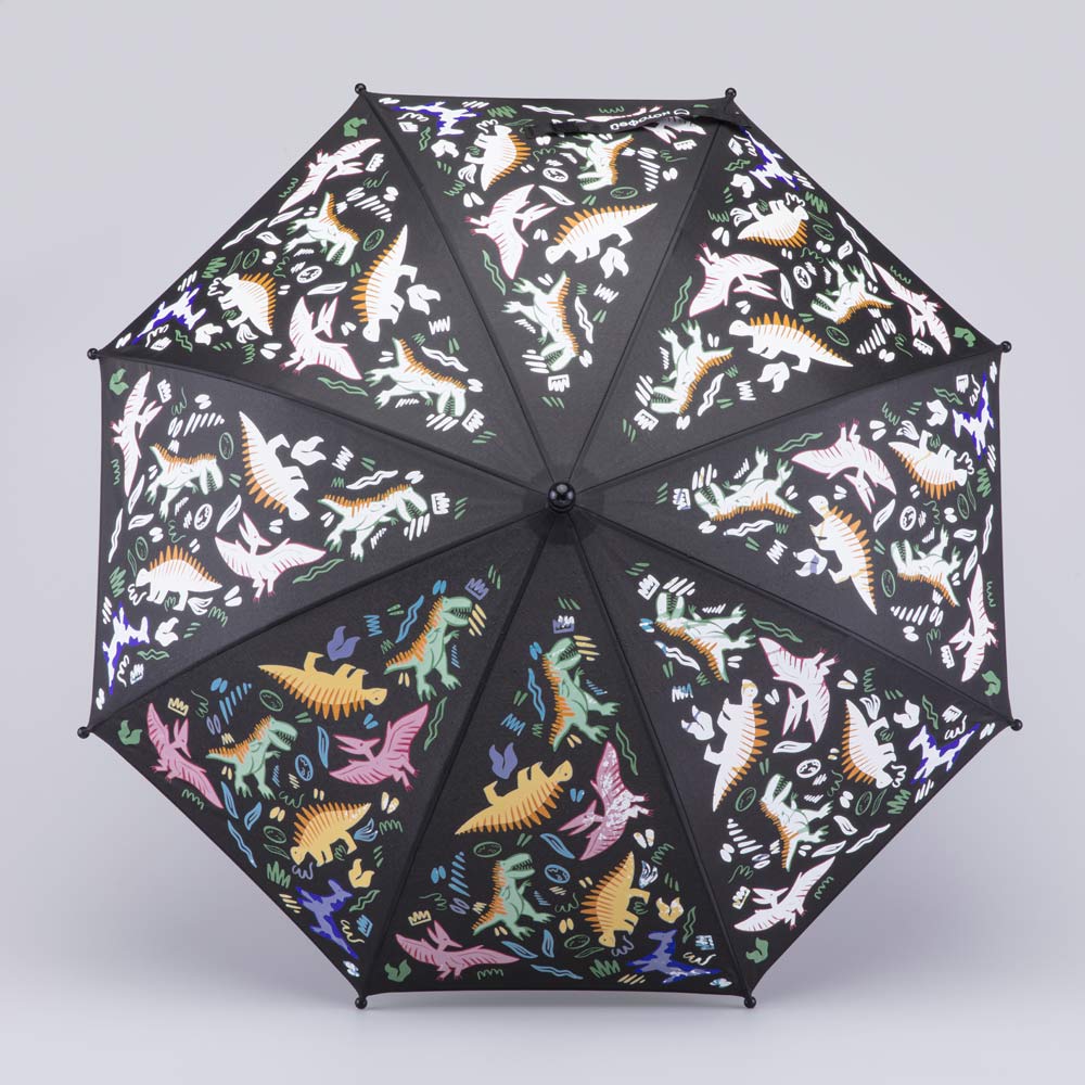 03707210-40 Черный зонт с гидрохромным принтом Динозавры, все фото 2