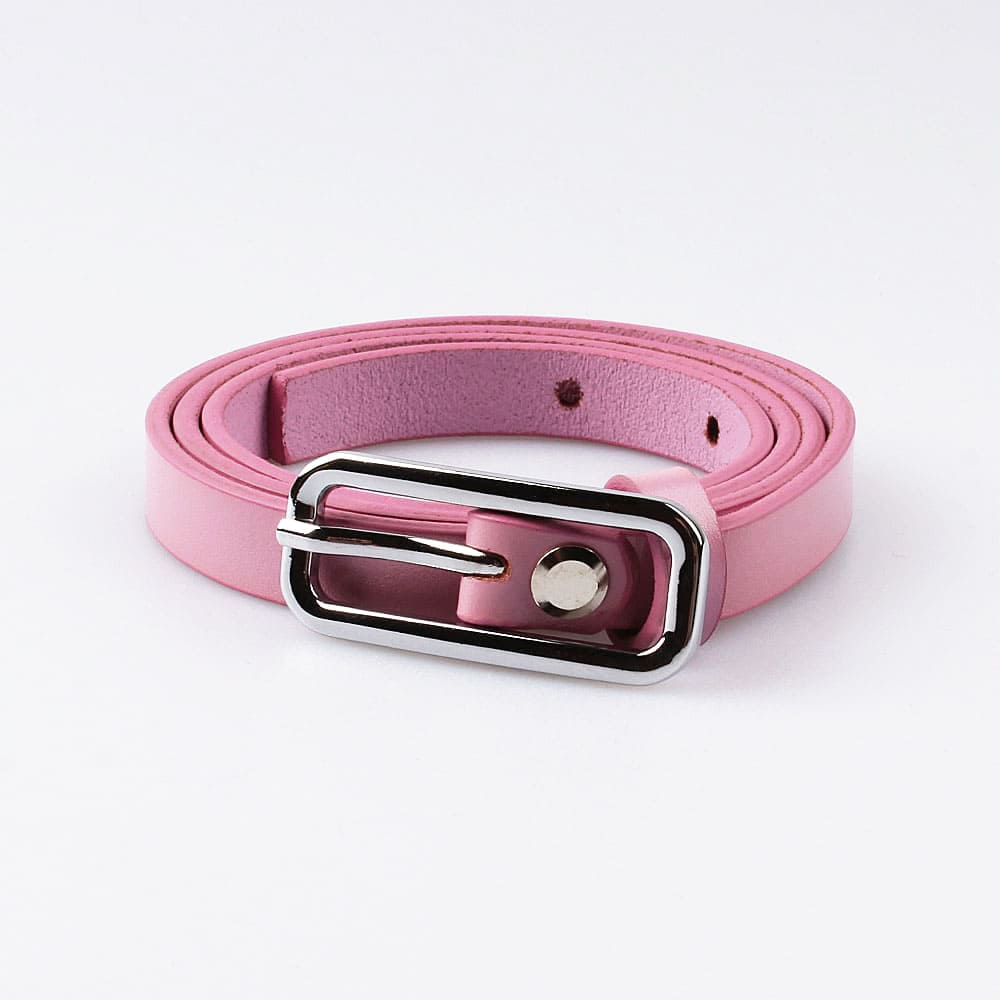 03804012-25 Ремень кожаный для девочек Розовый, все фото 1