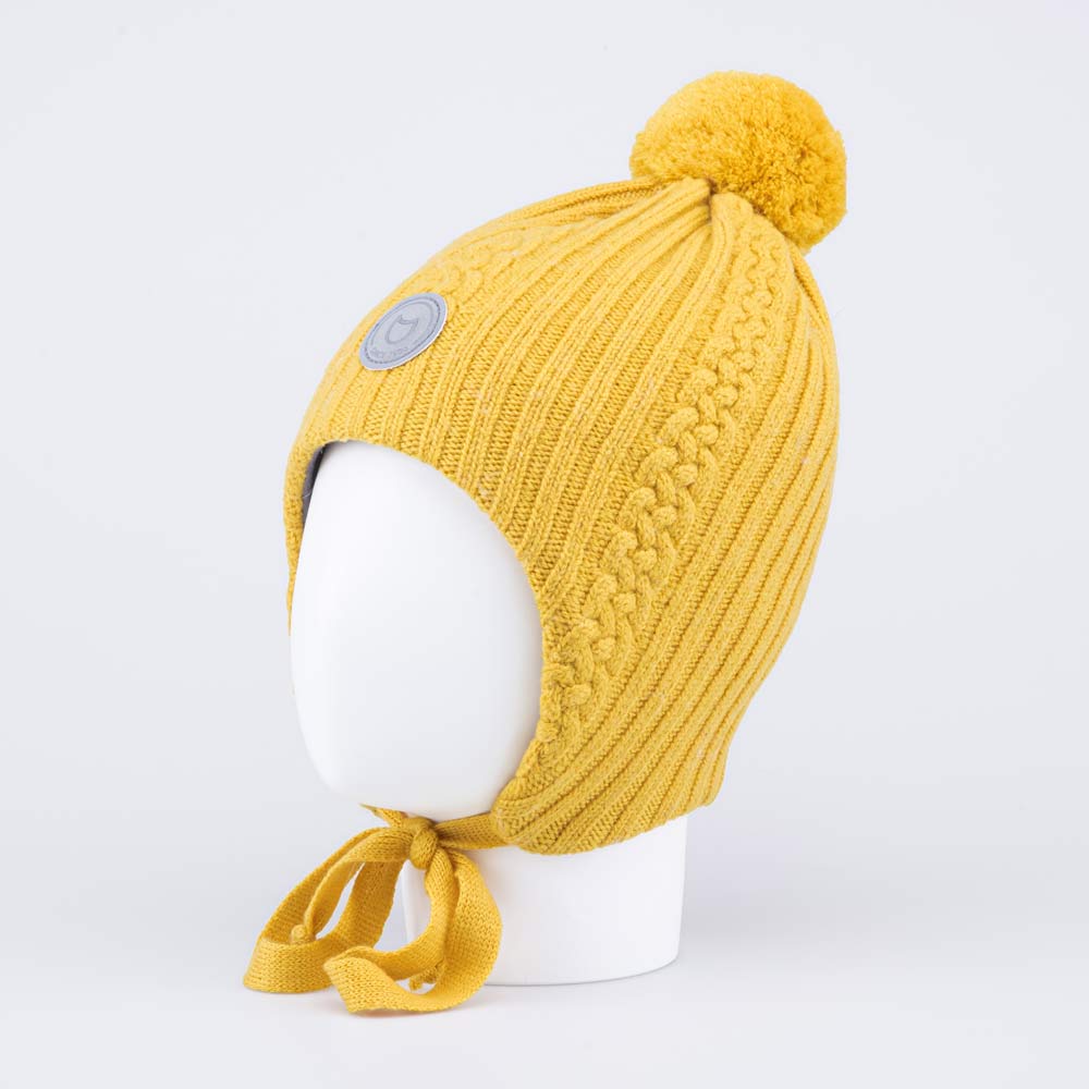 07711380-42 Шапка на завязках с утеплителем Горчичный, все фото 1
