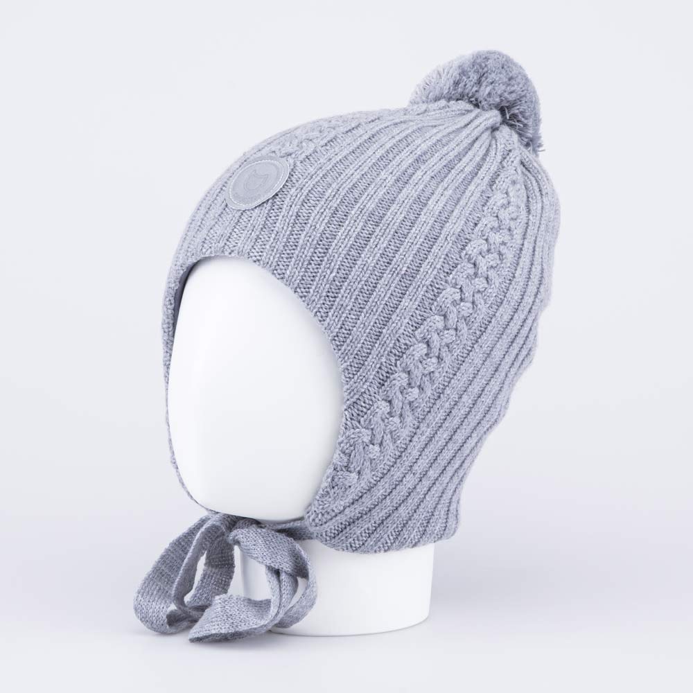 07711380-43 Шапка на завязках с утеплителем, серый, все фото 1