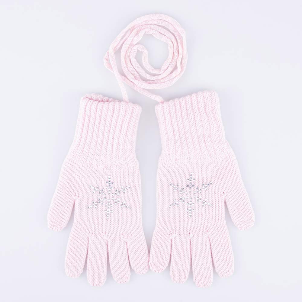 07822225-41 Перчатки детские однослойные Снежинка розовый, все фото 1