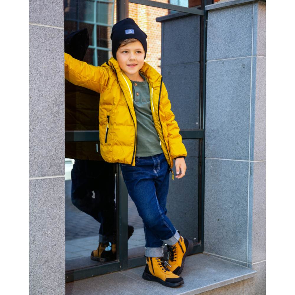 07057006-40 Куртка-пуховик осенне-весенняя горчичный, все фото 9