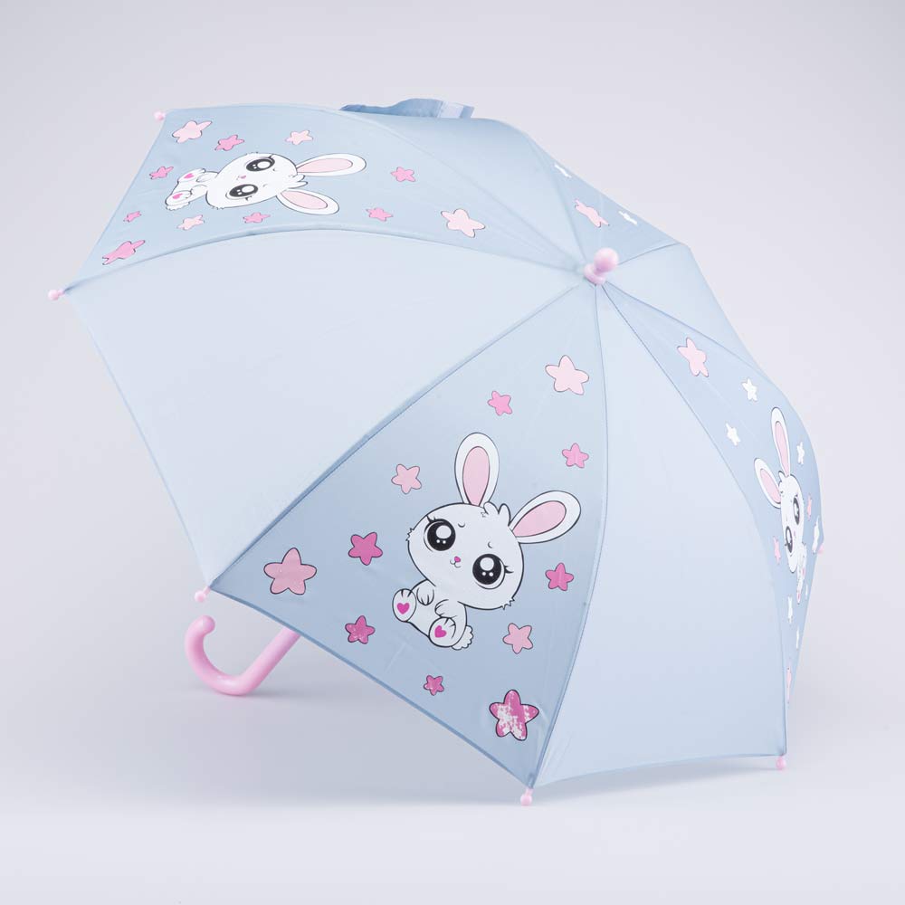 03807208-40 Голубой зонт с гидрохромным принтом Зайчик, все фото 1