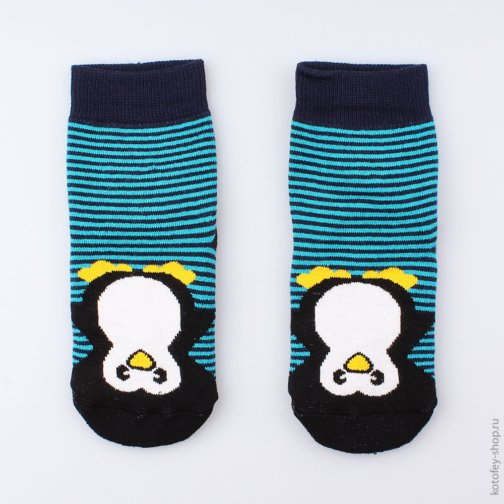 07042301-40 Носки детские махровые пингвинчики, тёмно-синий, все фото 1