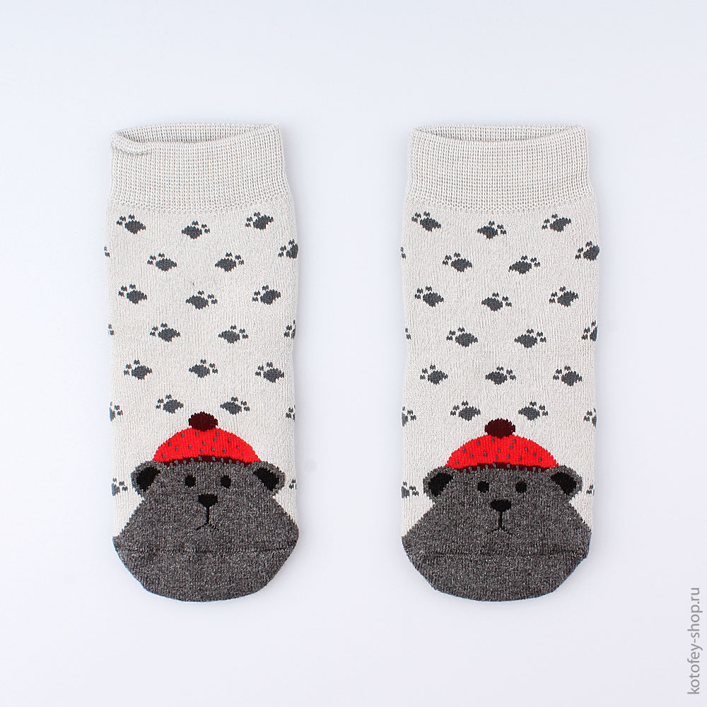 07042302-20 Носки детские махровые Мишка серый, все фото 1