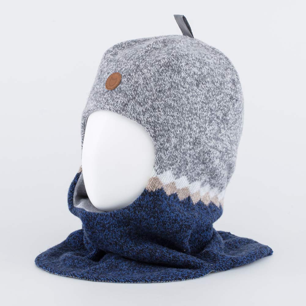 07711373-40 Трехслойная шапка-шлем для мальчика с мембраной и кашемиром, все фото 1