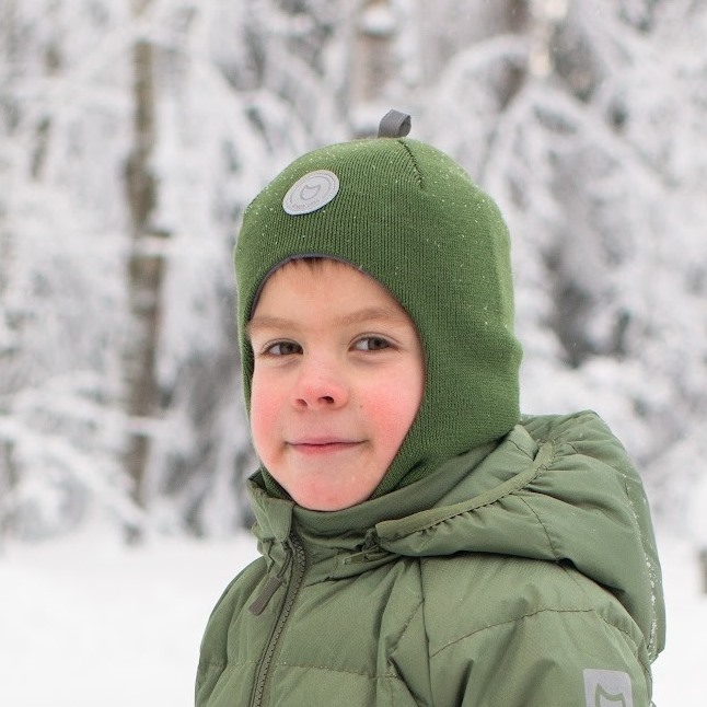 07711378-43 Зимняя шапка-шлем для мальчика Оливковый, все фото 2