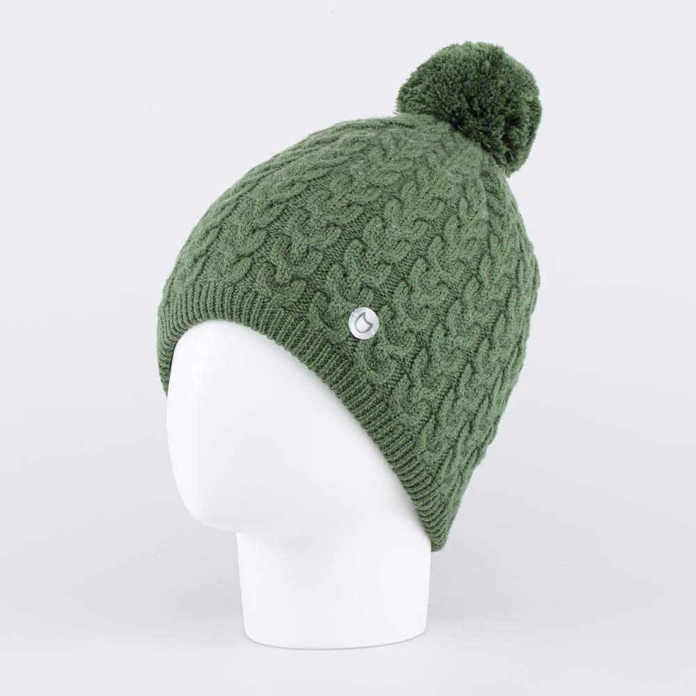07711415-40 Теплая шапка-бини зеленая, все фото 1