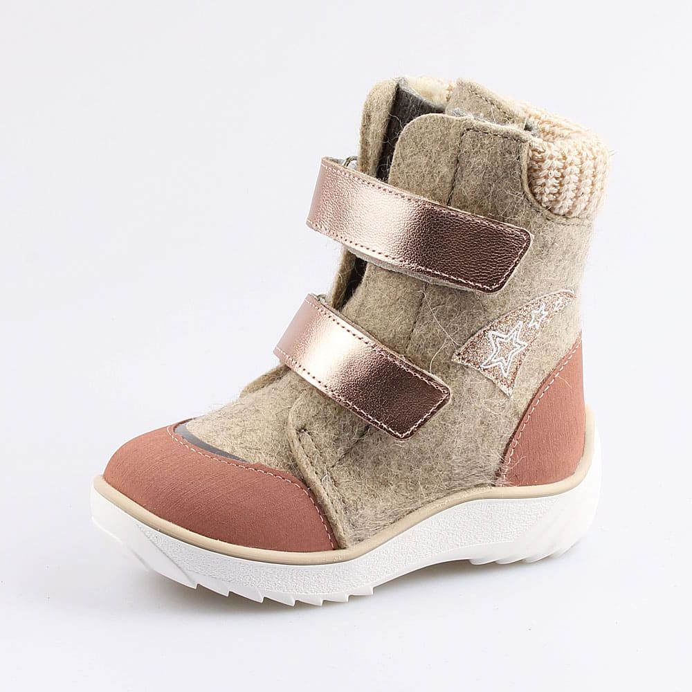 357005-42 Валенки на липучках Звездочка бежевый, все фото 1