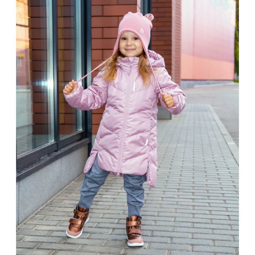 07858011-40 Пальто-пуховик для девочки пудровый, все фото 5