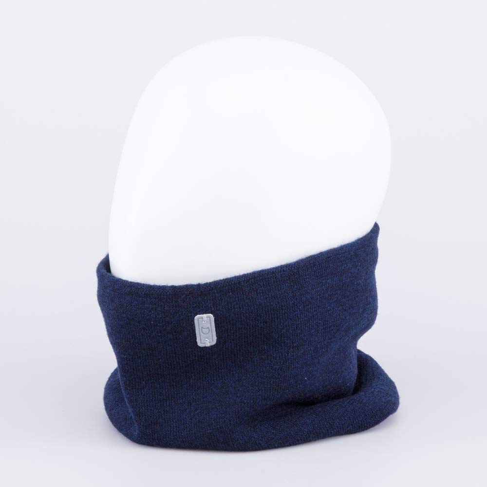 07712118-20 Шерстяной вязаный снуд темно-синий, все фото 1