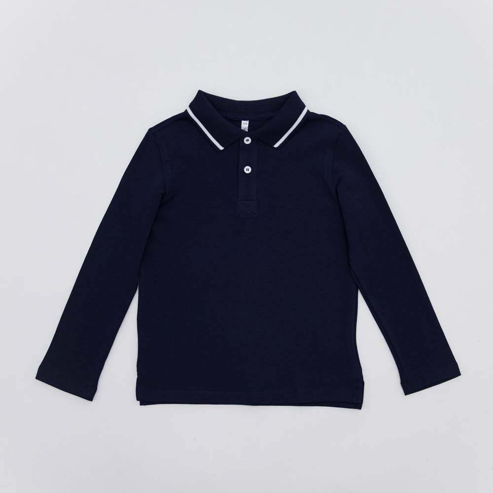 07701005-61 Рубашка-поло с длинным рукавом темно-синий, все фото 1