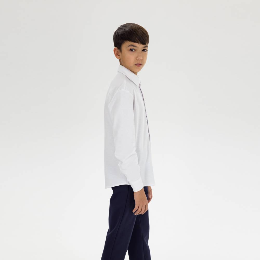 07703014-60 Белая рубашка с длинным рукавом для мальчика , все фото 2