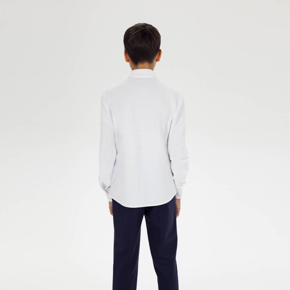 07703014-60 Белая рубашка с длинным рукавом для мальчика , все фото 3