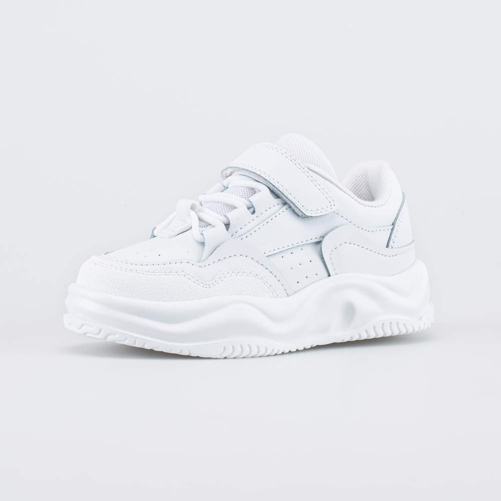 344521-71 Белые кожаные кроссовки на липучке, все фото 1