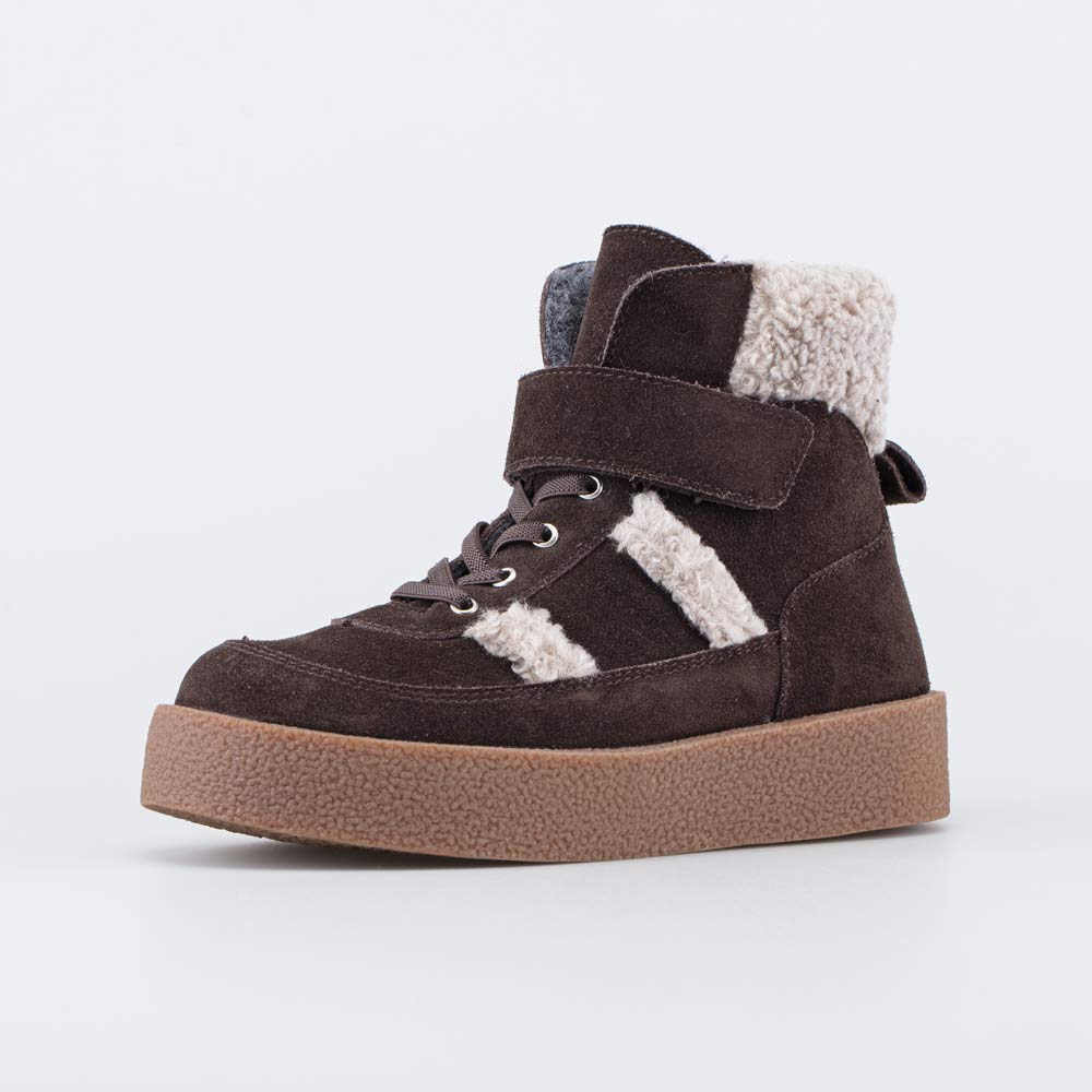 752283-51 Коричневые зимние ботинки для девочки	, все фото 1