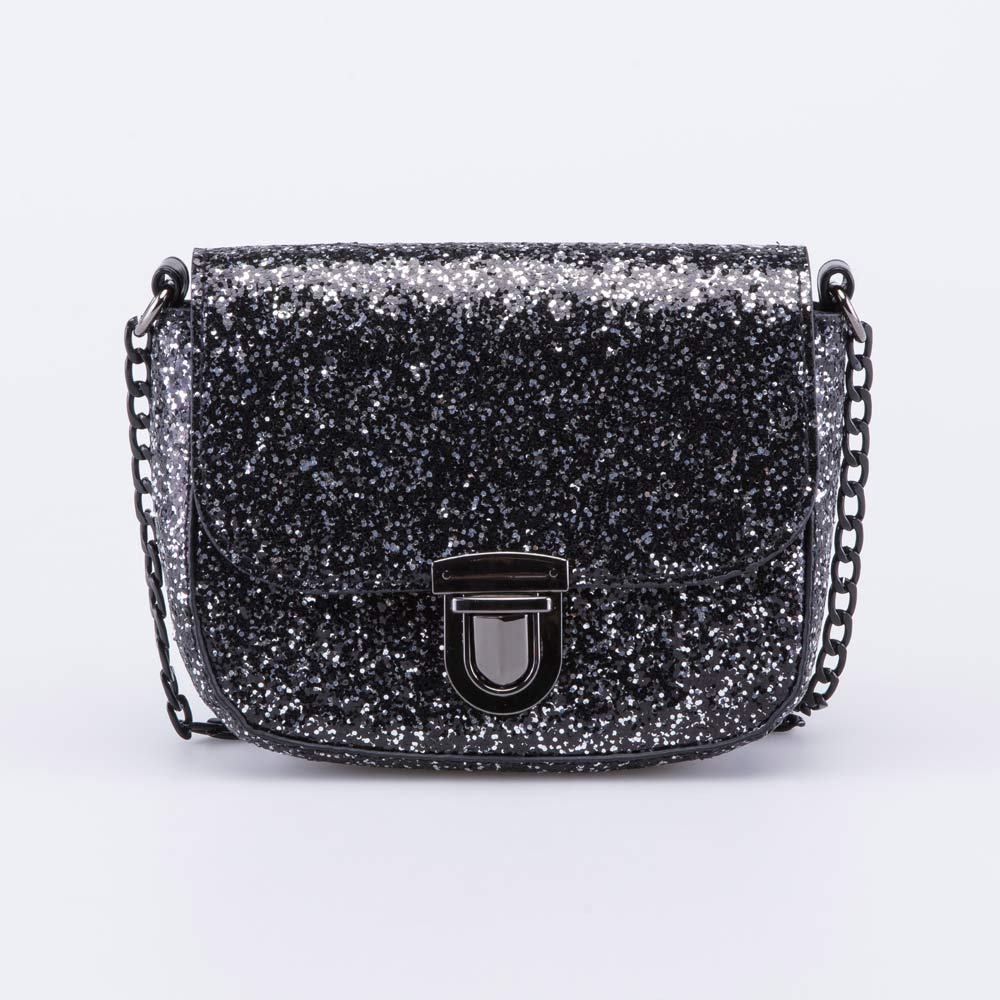 02802381-40 Блестящая детская сумка для девочки черный, все фото 1