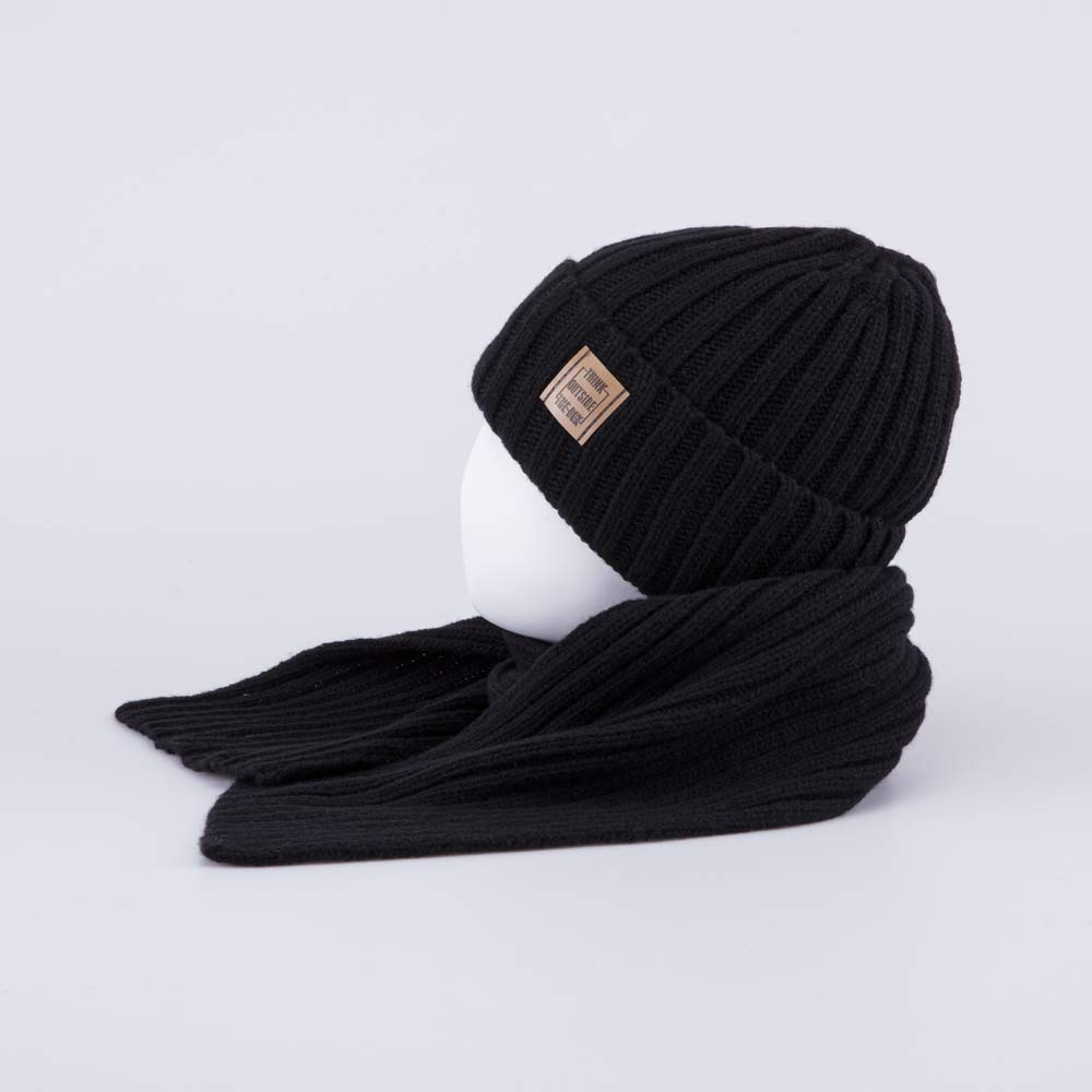 07704009-41 Зимний шерстяной комплект шапка + снуд для мальчика, все фото 3