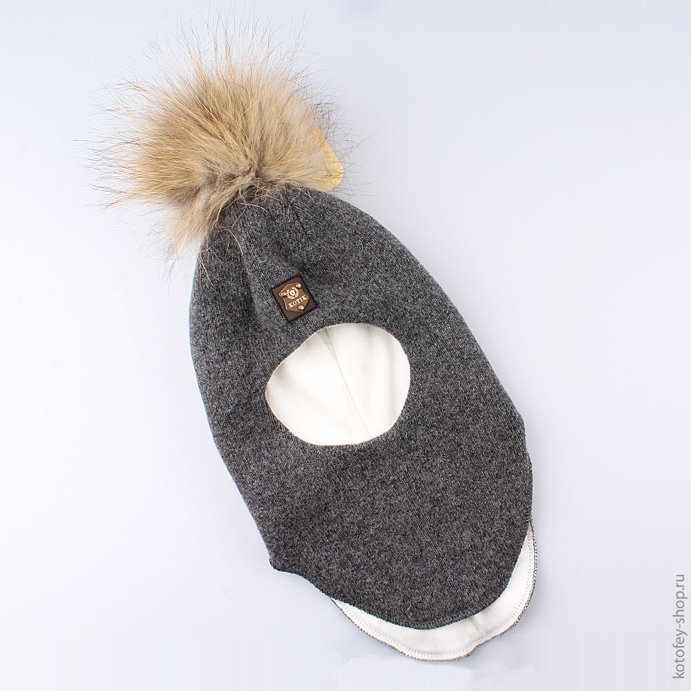07711099-40 Шлем зимний 80% шерсти серый, все фото 1