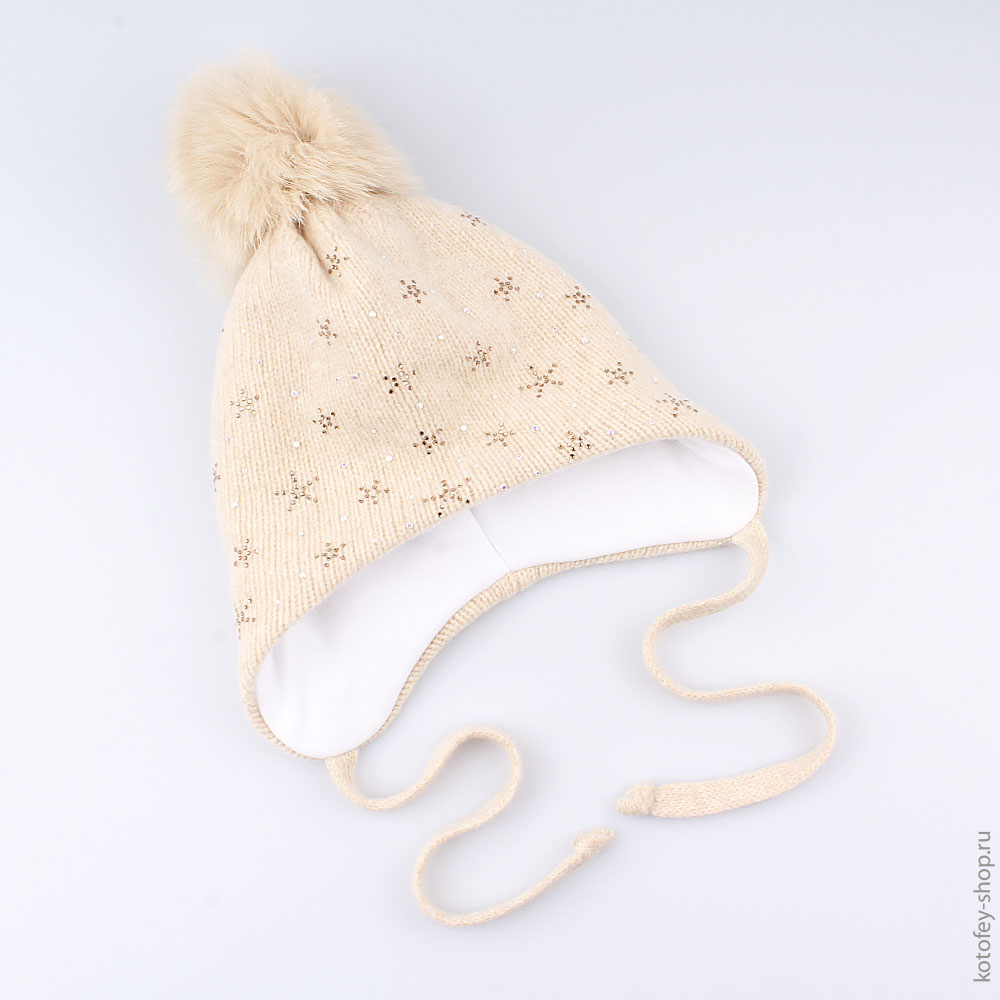 07811092-40 Шапка зимняя, 70% шерсти, бежевая, все фото 1