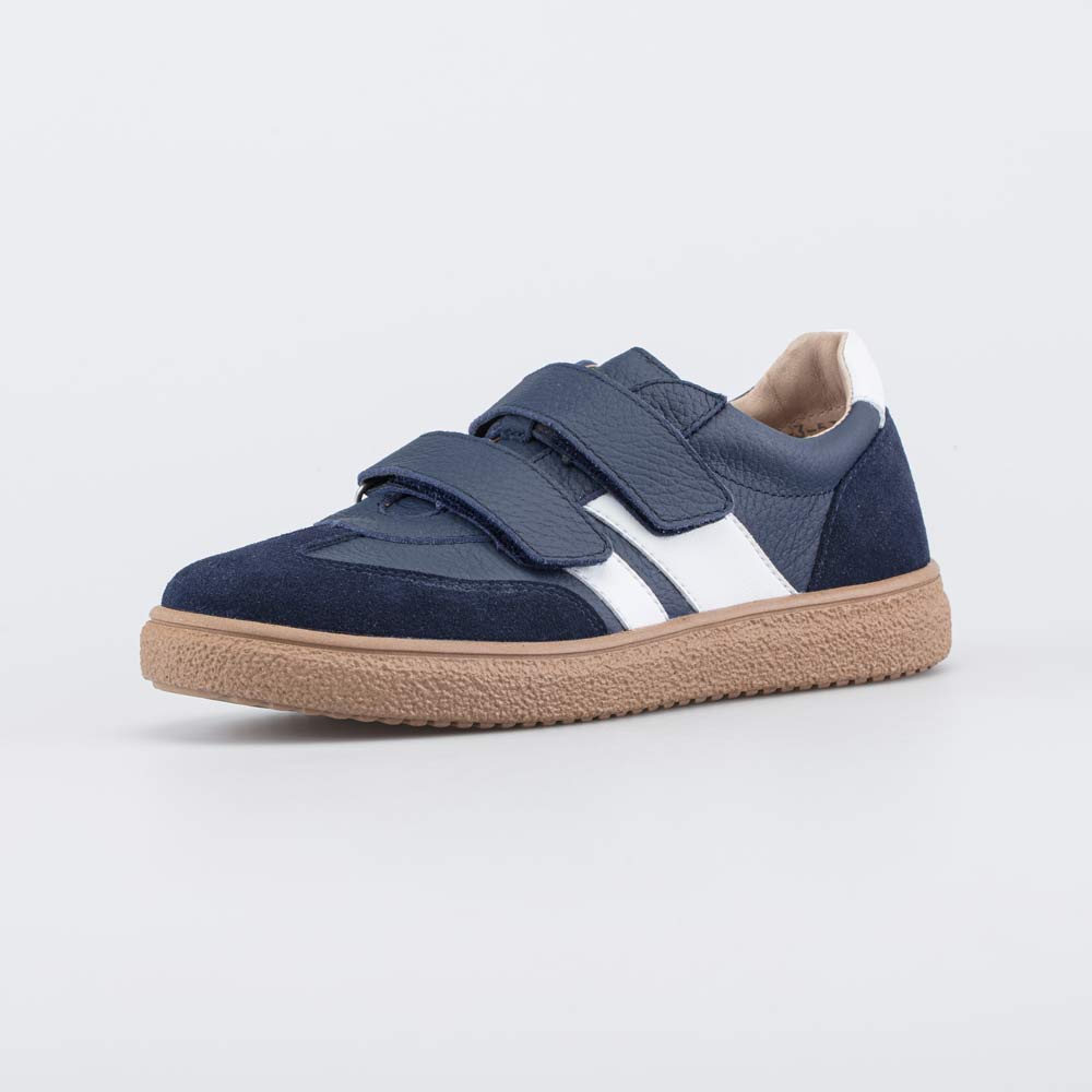 532338-24 Темно-синие кожаные полуботинки-кеды, все фото 1