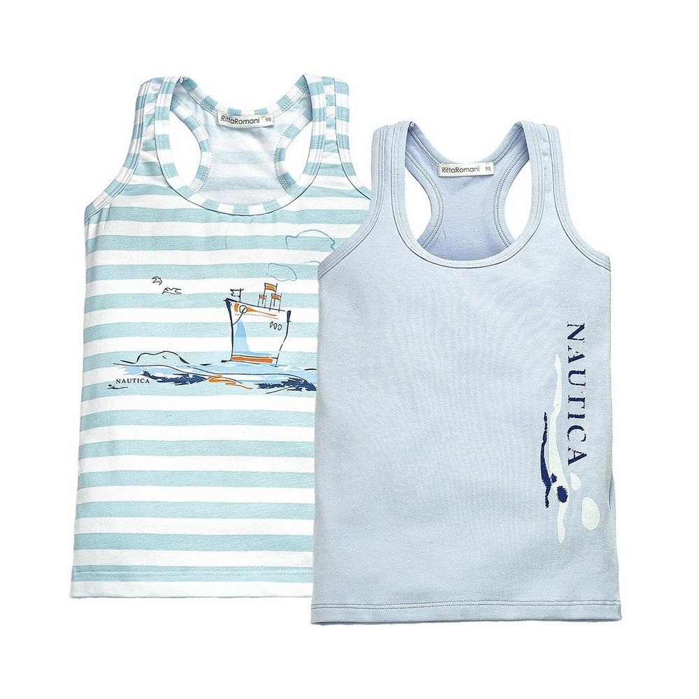 07754005-40 Комплект из 2-х маек, голубой, все фото 2