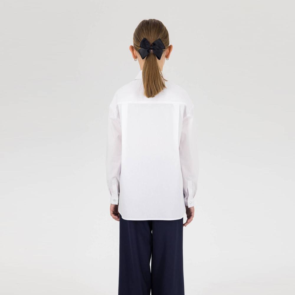07803002-60 Белая блузка-рубашка для девочки, все фото 5