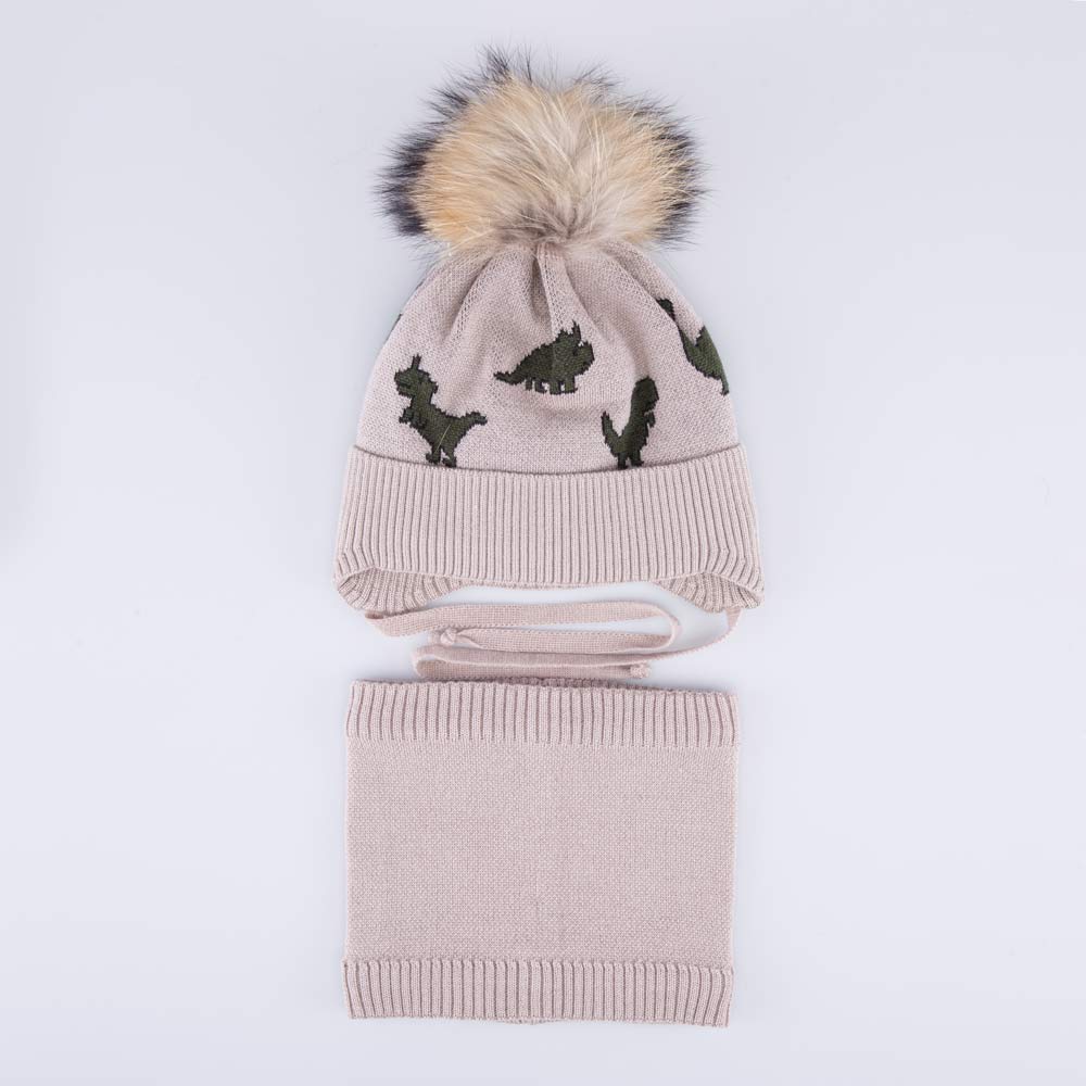 07704014-40 Зимний шерстяной комплект шапка + снуд для мальчика, все фото 1