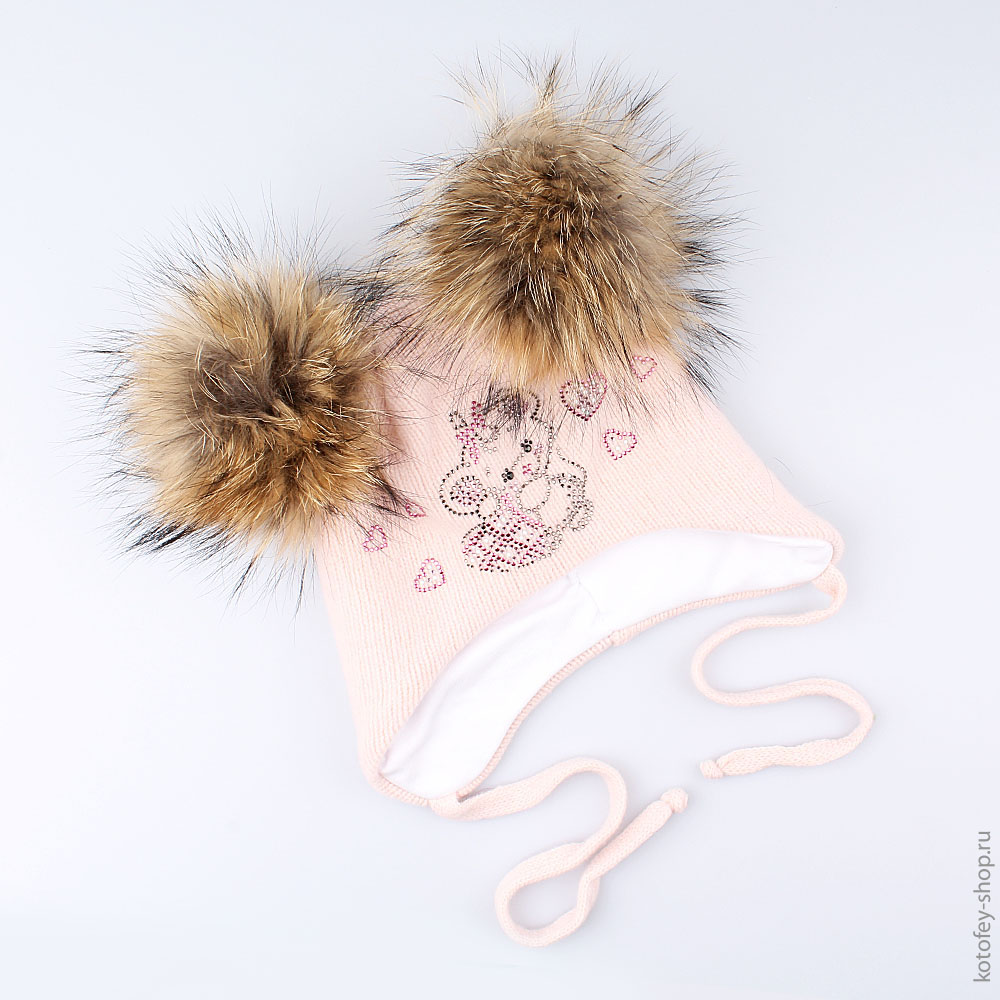 07811093-40 Шапка зимняя, 70% шерсти, розовая, все фото 1