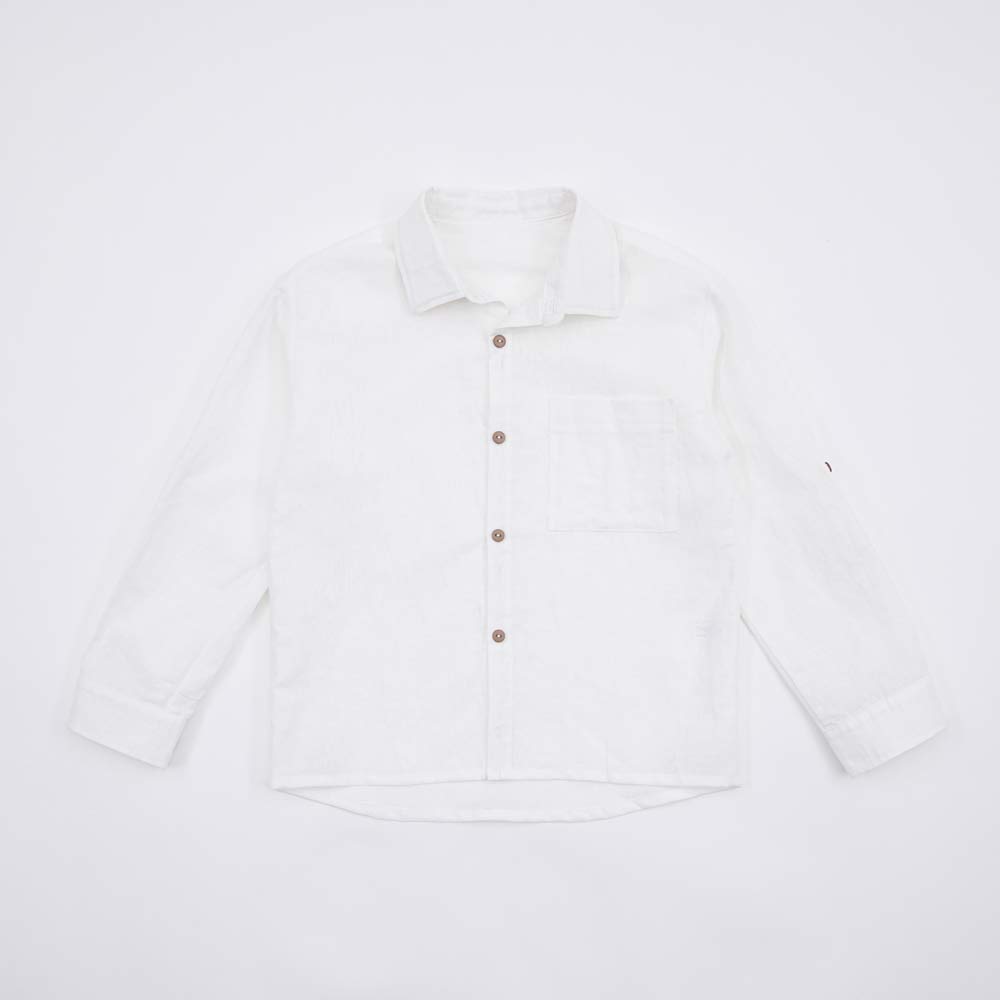 07703011-40 Летняя рубашка из льна и вискозы белый, все фото 1