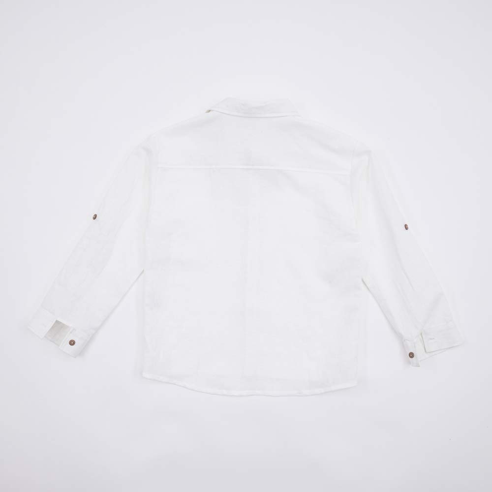 07703011-40 Летняя рубашка из льна и вискозы белый, все фото 2