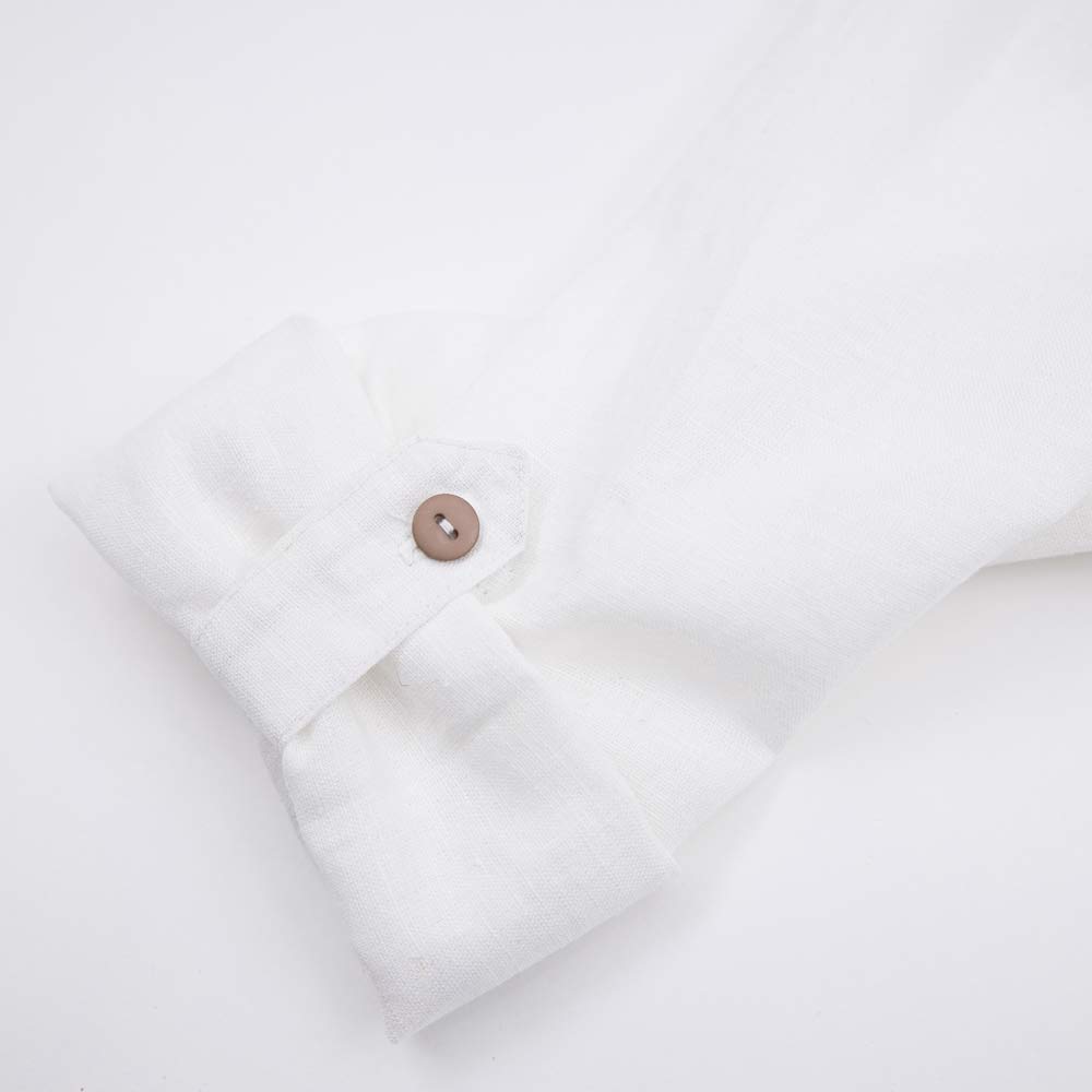 07703011-40 Летняя рубашка из льна и вискозы белый, все фото 4