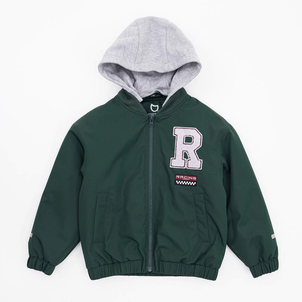 07757075-41 Куртка-бомбер утепленная для мальчика зеленый, все фото 1