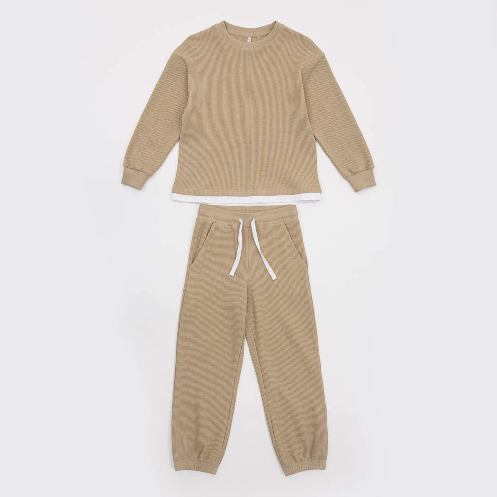 07764100-40 Костюм свитшот + брюки-джоггеры бежевый, все фото 1