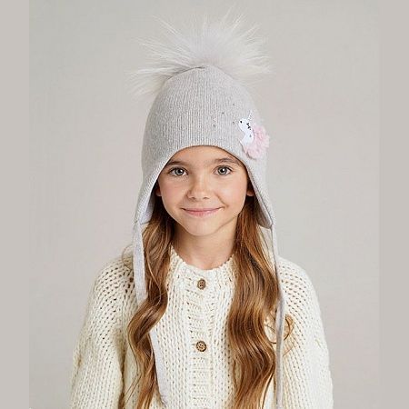 07811219-40 Теплая шапка для девочки Единорог, все фото 2