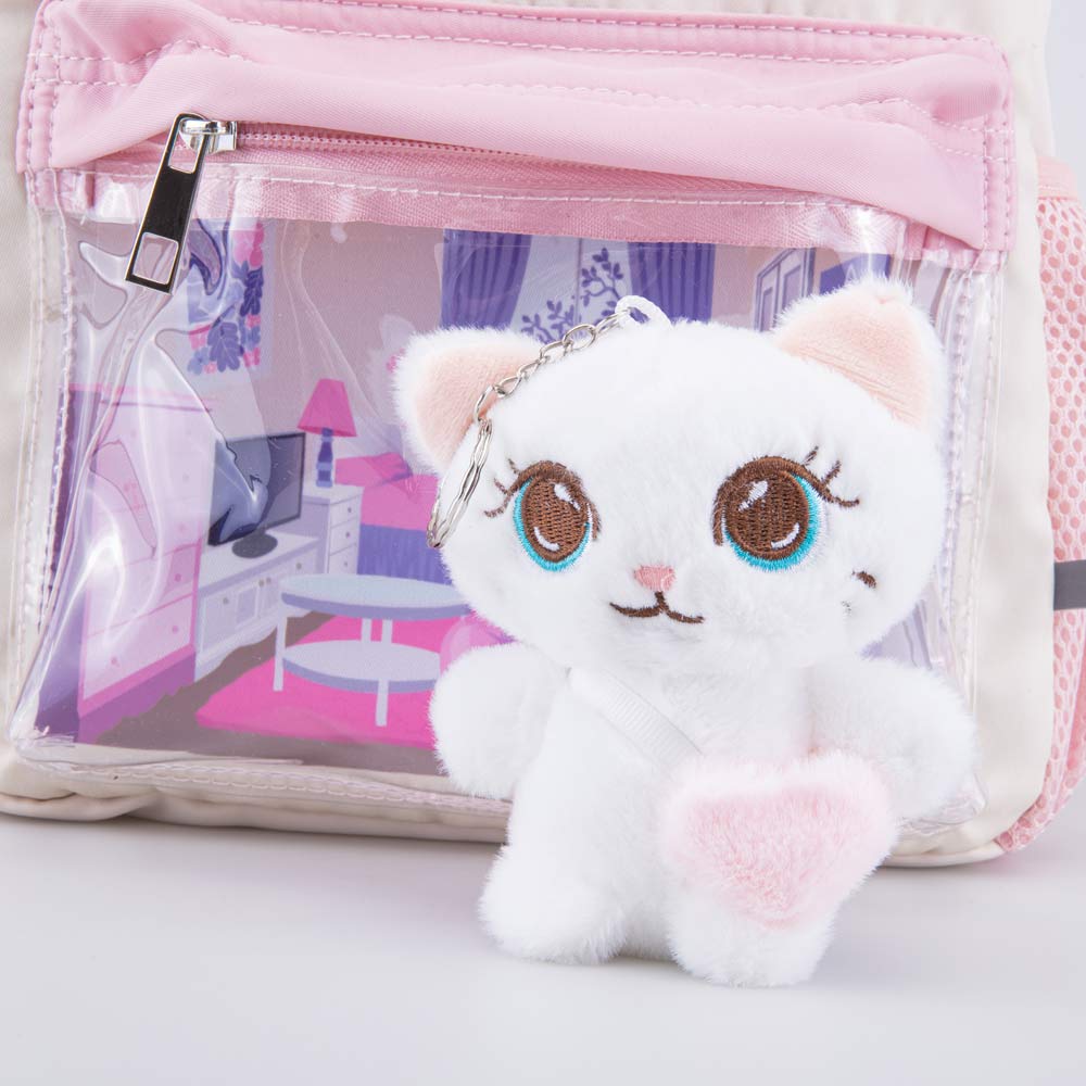 02810327-40 Рюкзак детский Котик в домике бежевый-розовый, все фото 5