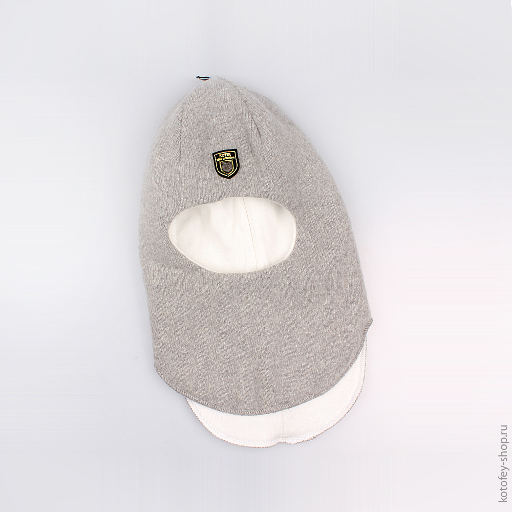 07711074-25 Шлем зимний (80% шерсть) серый, все фото 1