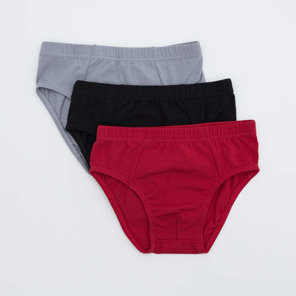 07755019-40 Комплект из 3-х трусов для мальчика, сер-кра-чер, все фото 1