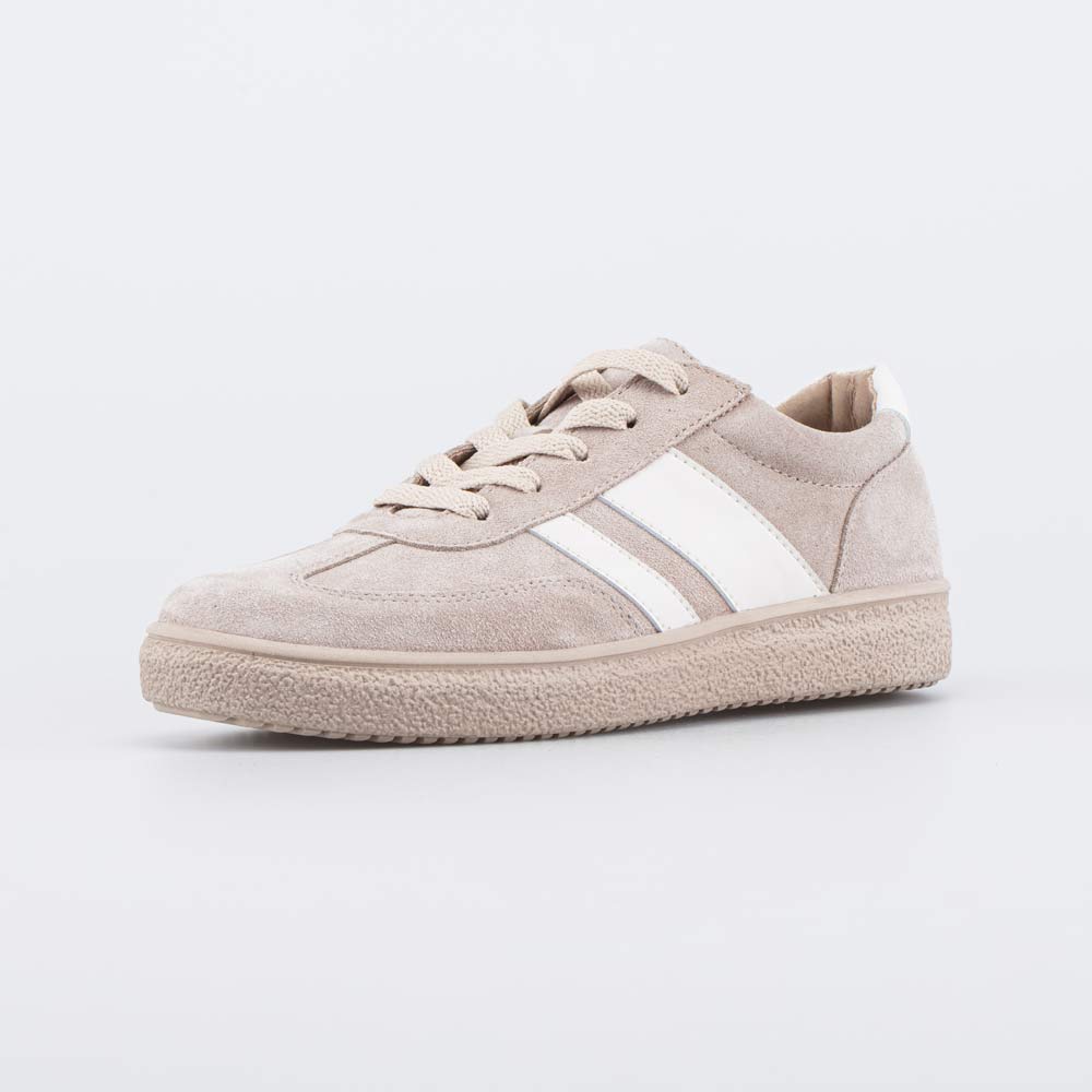 732400-21 Бежевые велюровые полуботинки-кеды, все фото 1