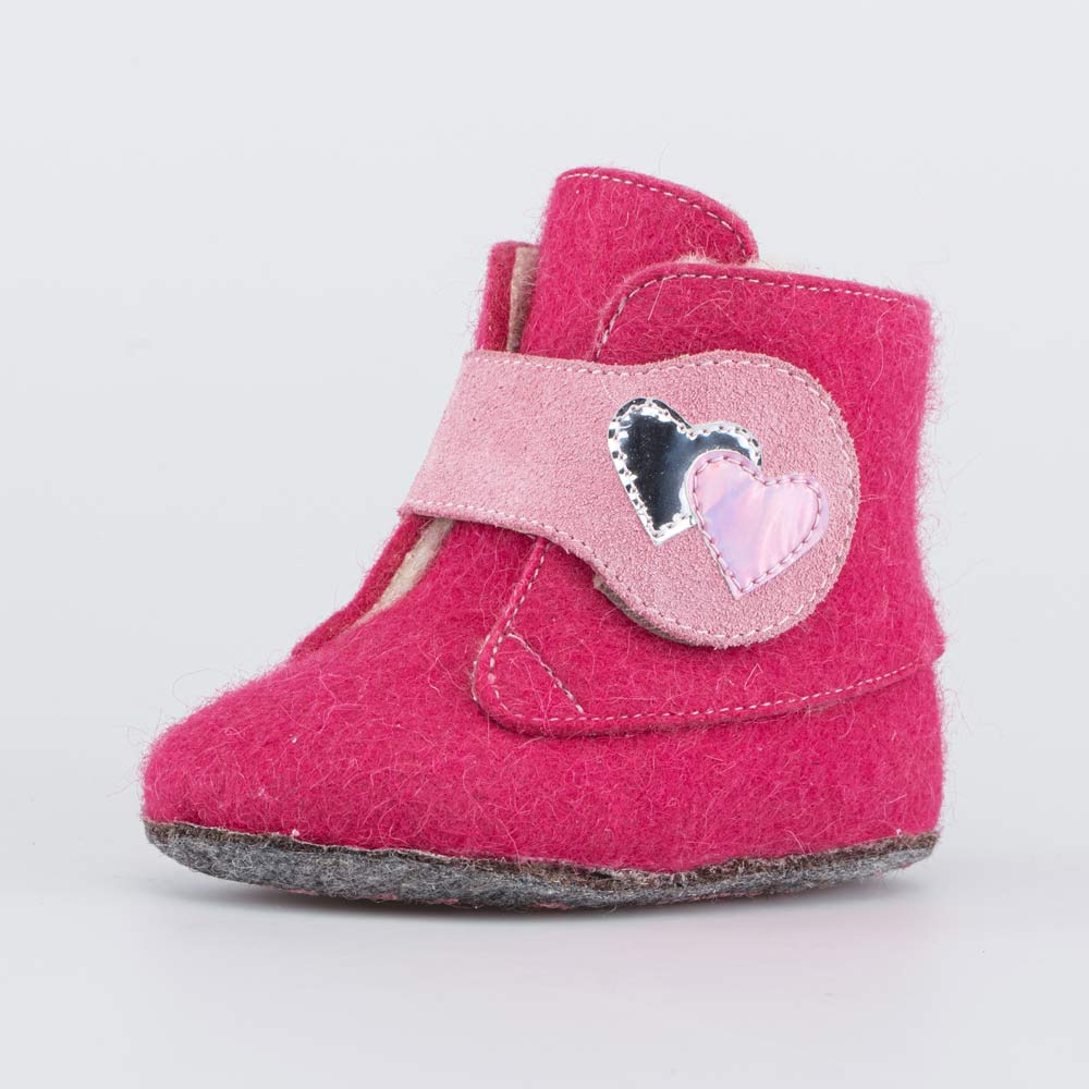 007014-44 Войлочные пинетки для девочки Сердце, все фото 1