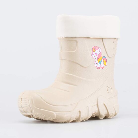 165059-15 Сапоги из ЭВА утепленные Единорог бежевый для девочки бежевый