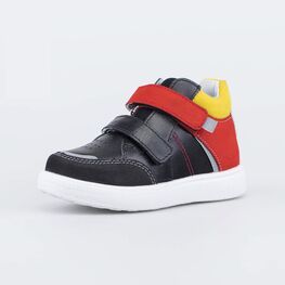 352378-21 Кожаные ботинки на липучках для мальчики черный