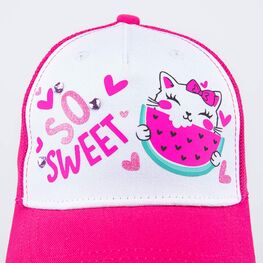 07809075-40 Кепка-бейсболка с сеткой для девочки для девочки розовый + белый фото №4