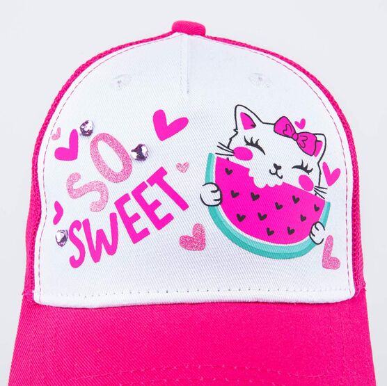 07809075-40 Кепка-бейсболка с сеткой для девочки для девочки розовый + белый фото №4