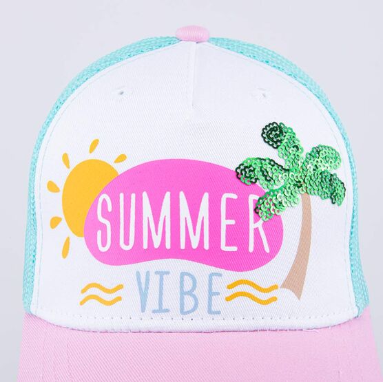 07809078-40 Кепка-бейсболка с сеткой для девочки Летний день для девочки разноцветный фото №5