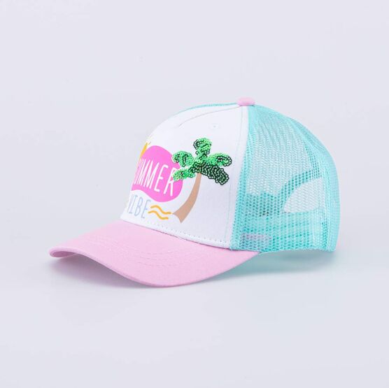 07809078-40 Кепка-бейсболка с сеткой для девочки Летний день для девочки разноцветный