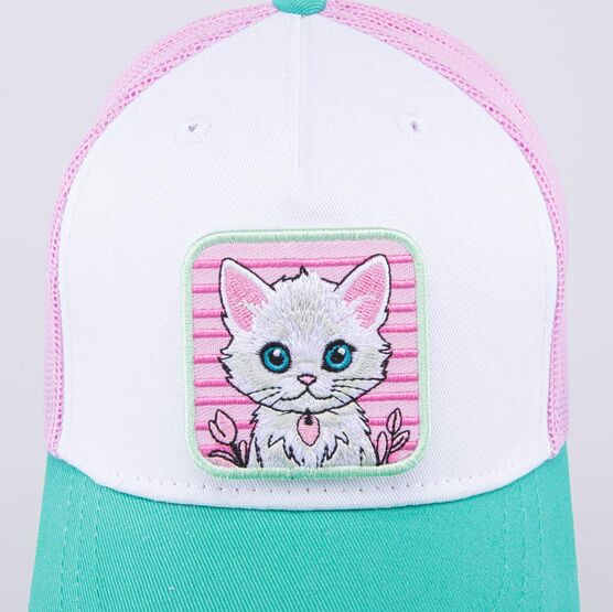 07809082-40 Кепка-бейсболка с сеткой для девочки Домашние питомцы для девочки розовый + бирюзовый фото №5