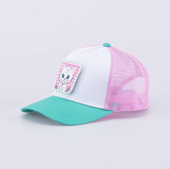07809082-40 Кепка-бейсболка с сеткой для девочки Домашние питомцы для девочки розовый + бирюзовый